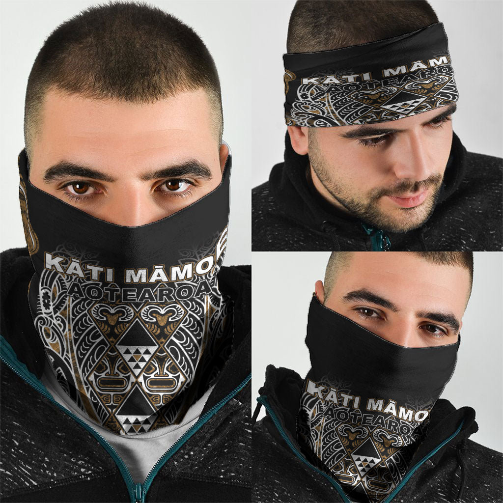 Aotearoa Kati Mamoe Neck Gaiter Maori Brown Tribal Paua Shell Pattern DT05 - Polynesian Pride