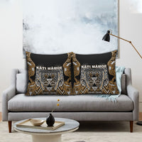 Aotearoa Kati Mamoe Pillow Cover Maori Brown Tribal Paua Shell Pattern DT05 - Polynesian Pride