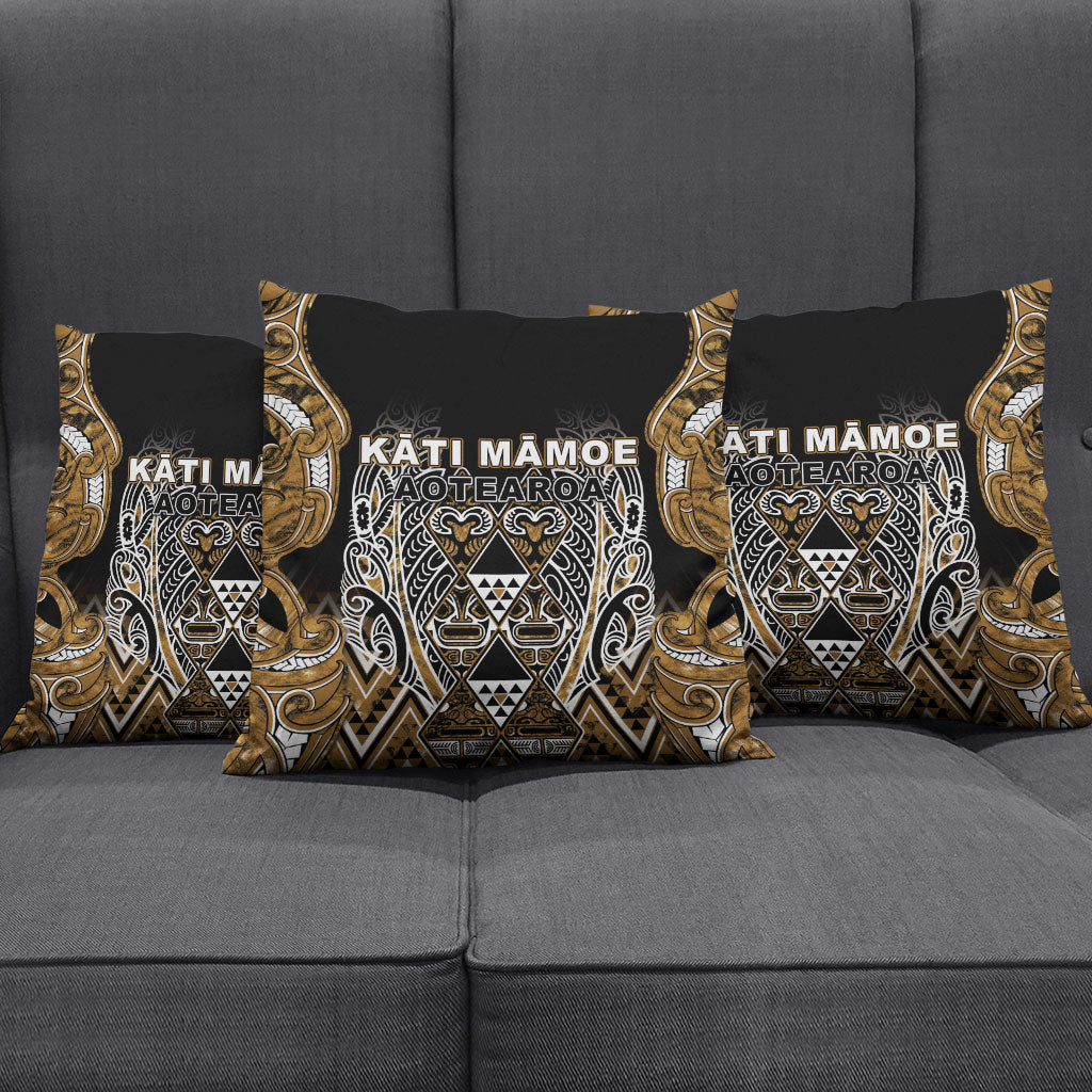Aotearoa Kati Mamoe Pillow Cover Maori Brown Tribal Paua Shell Pattern DT05 - Polynesian Pride