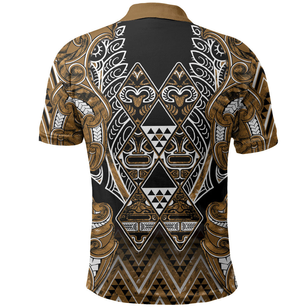 Aotearoa Kati Mamoe Polo Shirt Maori Brown Tribal Paua Shell Pattern DT05 - Polynesian Pride