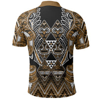 Aotearoa Kati Mamoe Polo Shirt Maori Brown Tribal Paua Shell Pattern DT05 - Polynesian Pride