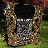 Aotearoa Kati Mamoe Quilt Maori Brown Tribal Paua Shell Pattern DT05 - Polynesian Pride