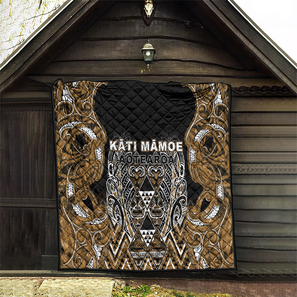 Aotearoa Kati Mamoe Quilt Maori Brown Tribal Paua Shell Pattern DT05 - Polynesian Pride