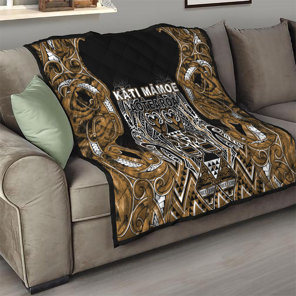 Aotearoa Kati Mamoe Quilt Maori Brown Tribal Paua Shell Pattern DT05 - Polynesian Pride