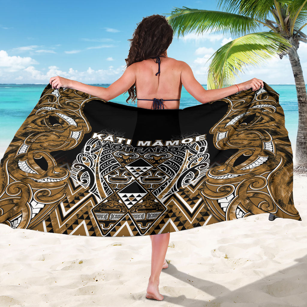 Aotearoa Kati Mamoe Sarong Maori Brown Tribal Paua Shell Pattern DT05 - Polynesian Pride