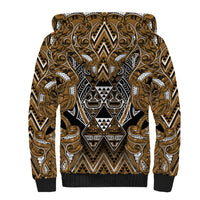 Aotearoa Kati Mamoe Sherpa Hoodie Maori Brown Tribal Paua Shell Pattern DT05 - Polynesian Pride