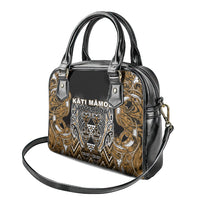 Aotearoa Kati Mamoe Shoulder Handbag Maori Brown Tribal Paua Shell Pattern DT05 - Polynesian Pride