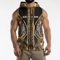 Aotearoa Kati Mamoe Sleeveless Zip Hoodie Maori Brown Tribal Paua Shell Pattern DT05 - Polynesian Pride