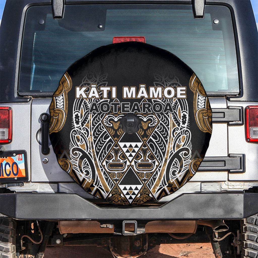 Aotearoa Kati Mamoe Spare Tire Cover Maori Brown Tribal Paua Shell Pattern DT05 Brown - Polynesian Pride