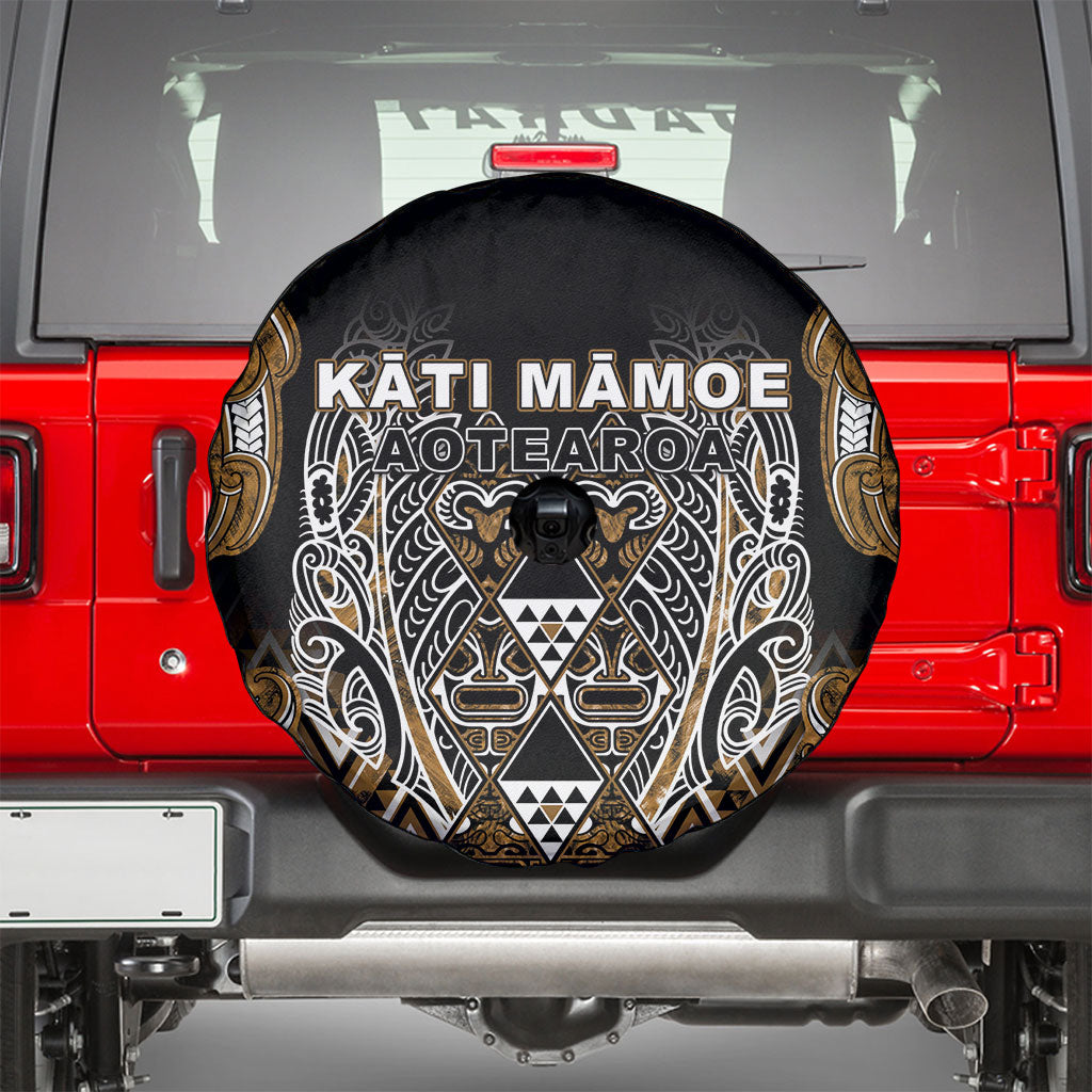 Aotearoa Kati Mamoe Spare Tire Cover Maori Brown Tribal Paua Shell Pattern DT05 - Polynesian Pride
