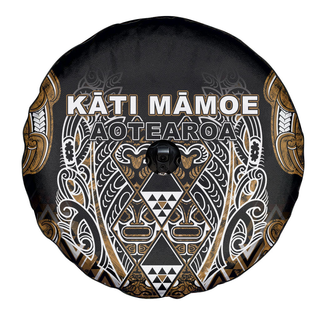 Aotearoa Kati Mamoe Spare Tire Cover Maori Brown Tribal Paua Shell Pattern DT05 - Polynesian Pride