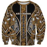 Aotearoa Kati Mamoe Sweatshirt Maori Brown Tribal Paua Shell Pattern DT05 Unisex Brown - Polynesian Pride