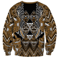 Aotearoa Kati Mamoe Sweatshirt Maori Brown Tribal Paua Shell Pattern DT05 - Polynesian Pride