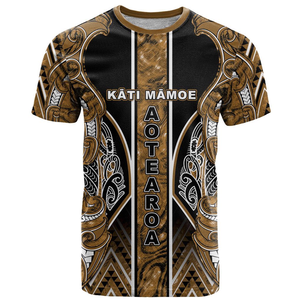 Aotearoa Kati Mamoe T Shirt Maori Brown Tribal Paua Shell Pattern DT05 Brown - Polynesian Pride