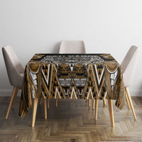 Aotearoa Kati Mamoe Tablecloth Maori Brown Tribal Paua Shell Pattern DT05 - Polynesian Pride