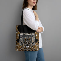 Aotearoa Kati Mamoe Tote Bag Maori Brown Tribal Paua Shell Pattern DT05 - Polynesian Pride