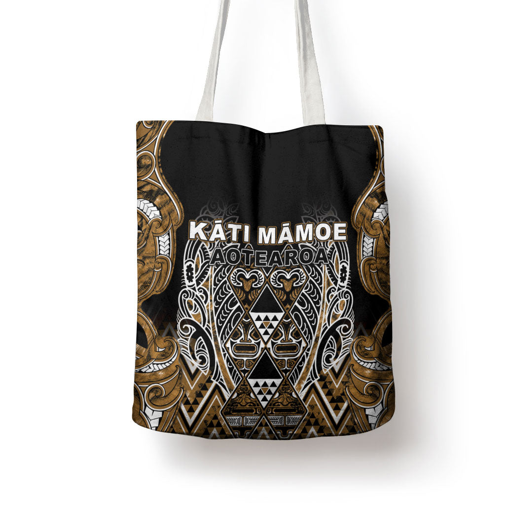 Aotearoa Kati Mamoe Tote Bag Maori Brown Tribal Paua Shell Pattern DT05 - Polynesian Pride