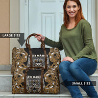 Aotearoa Kati Mamoe Travel Bag Maori Brown Tribal Paua Shell Pattern DT05 - Polynesian Pride