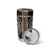 Aotearoa Kati Mamoe Tumbler Cup Maori Brown Tribal Paua Shell Pattern DT05 - Polynesian Pride