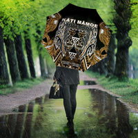 Aotearoa Kati Mamoe Umbrella Maori Brown Tribal Paua Shell Pattern DT05 - Polynesian Pride