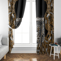 Aotearoa Kati Mamoe Window Curtain Maori Brown Tribal Paua Shell Pattern DT05 - Polynesian Pride
