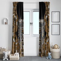 Aotearoa Kati Mamoe Window Curtain Maori Brown Tribal Paua Shell Pattern DT05 - Polynesian Pride