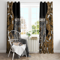 Aotearoa Kati Mamoe Window Curtain Maori Brown Tribal Paua Shell Pattern DT05 - Polynesian Pride