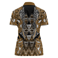 Aotearoa Kati Mamoe Women Polo Shirt Maori Brown Tribal Paua Shell Pattern DT05 - Polynesian Pride