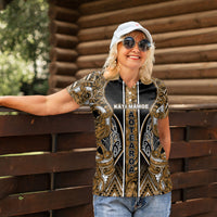 Aotearoa Kati Mamoe Women Polo Shirt Maori Brown Tribal Paua Shell Pattern DT05 - Polynesian Pride