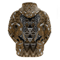Aotearoa Kati Mamoe Zip Hoodie Maori Brown Tribal Paua Shell Pattern DT05 - Polynesian Pride