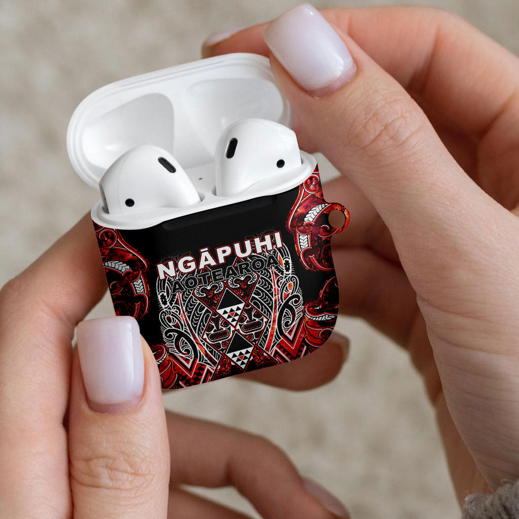 Aotearoa Ngapuhi AirPods Case Maori Red Tribal Paua Shell Pattern DT05 - Polynesian Pride