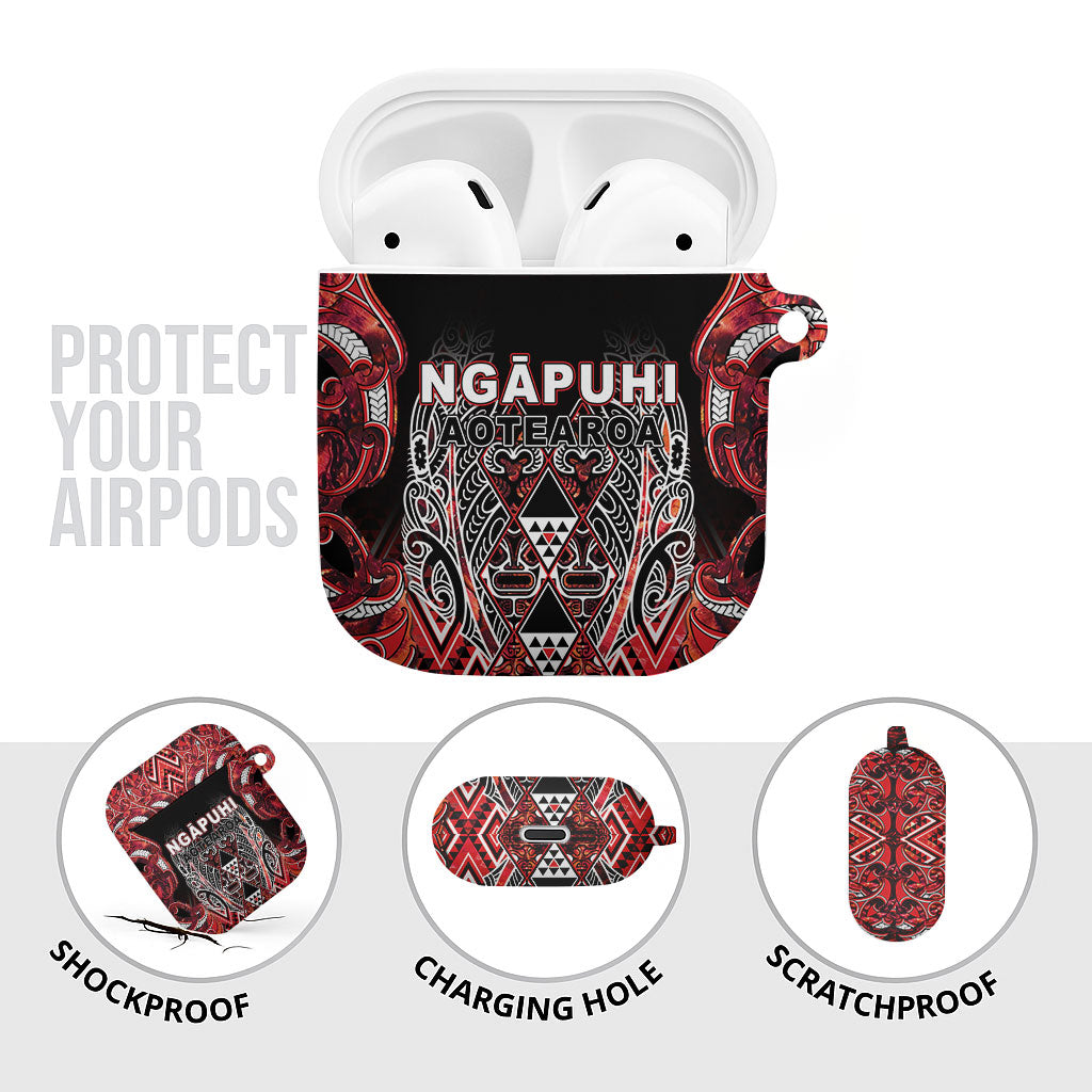 Aotearoa Ngapuhi AirPods Case Maori Red Tribal Paua Shell Pattern DT05 - Polynesian Pride