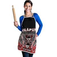 Aotearoa Ngapuhi Apron Maori Red Tribal Paua Shell Pattern DT05 - Polynesian Pride