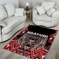 Aotearoa Ngapuhi Area Rug Maori Red Tribal Paua Shell Pattern DT05 - Polynesian Pride