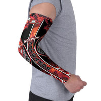 Aotearoa Ngapuhi Arm Sleeves Maori Red Tribal Paua Shell Pattern DT05 - Polynesian Pride
