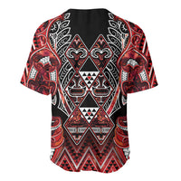 Aotearoa Ngapuhi Baseball Jersey Maori Red Tribal Paua Shell Pattern DT05 - Polynesian Pride