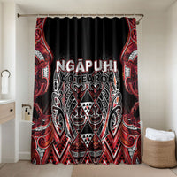 Aotearoa Ngapuhi Bathroom Set Maori Red Tribal Paua Shell Pattern DT05 Shower Curtain Only Red - Polynesian Pride
