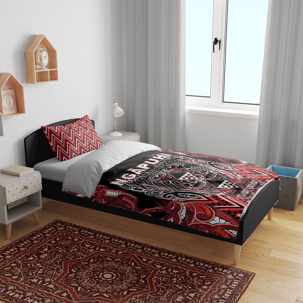 Aotearoa Ngapuhi Bedding Set Maori Red Tribal Paua Shell Pattern DT05 - Polynesian Pride