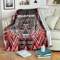 Aotearoa Ngapuhi Blanket Maori Red Tribal Paua Shell Pattern DT05 Red - Polynesian Pride