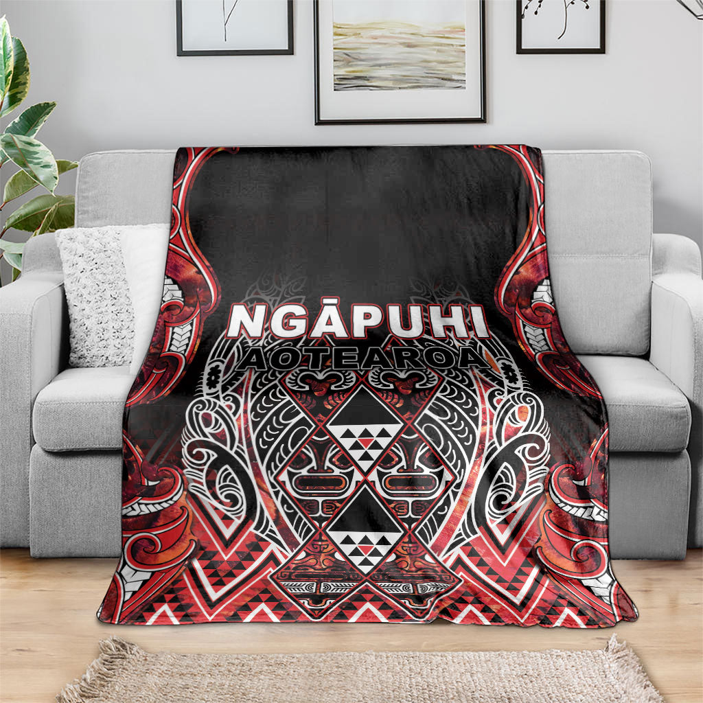 Aotearoa Ngapuhi Blanket Maori Red Tribal Paua Shell Pattern DT05 - Polynesian Pride