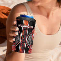Aotearoa Ngapuhi 4 in 1 Can Cooler Tumbler Maori Red Tribal Paua Shell Pattern DT05 - Polynesian Pride