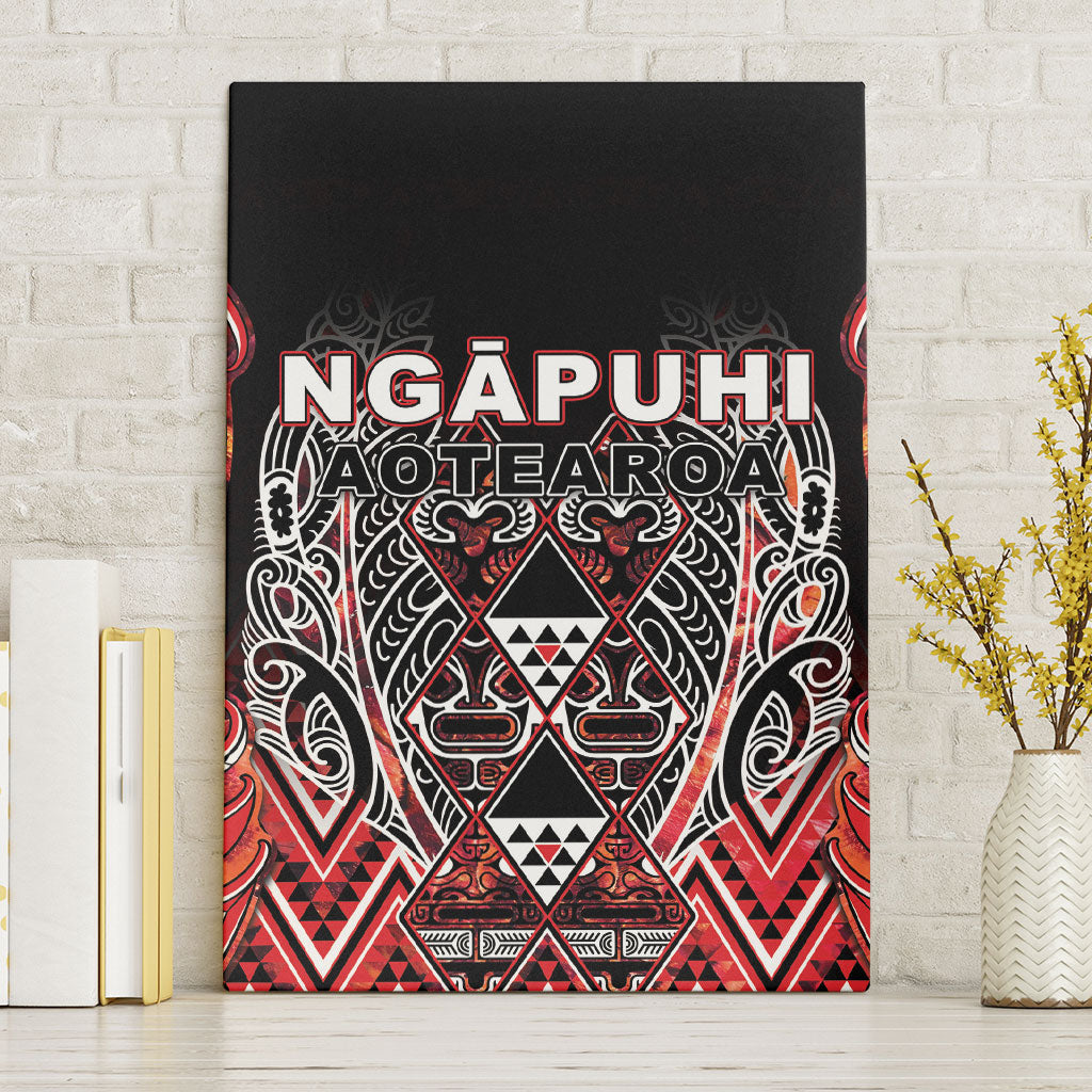 Aotearoa Ngapuhi Canvas Wall Art Maori Red Tribal Paua Shell Pattern DT05 Without Frame Red - Polynesian Pride