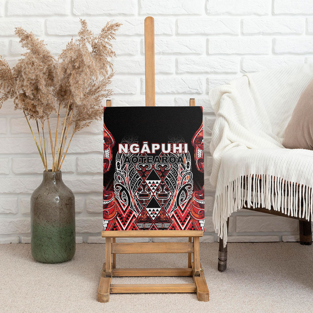 Aotearoa Ngapuhi Canvas Wall Art Maori Red Tribal Paua Shell Pattern DT05 - Polynesian Pride