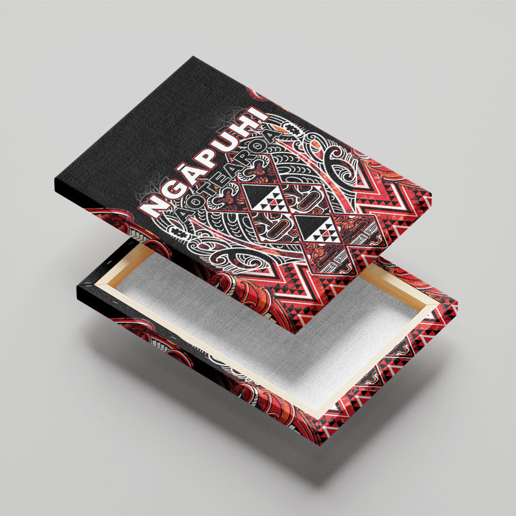 Aotearoa Ngapuhi Canvas Wall Art Maori Red Tribal Paua Shell Pattern DT05 - Polynesian Pride