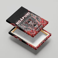 Aotearoa Ngapuhi Canvas Wall Art Maori Red Tribal Paua Shell Pattern DT05 - Polynesian Pride