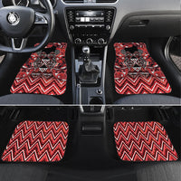 Aotearoa Ngapuhi Car Mats Maori Red Tribal Paua Shell Pattern DT05 Set 4pcs Red - Polynesian Pride