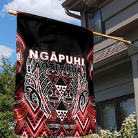 Aotearoa Ngapuhi Garden Flag Maori Red Tribal Paua Shell Pattern DT05 - Polynesian Pride
