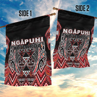 Aotearoa Ngapuhi Garden Flag Maori Red Tribal Paua Shell Pattern DT05 - Polynesian Pride