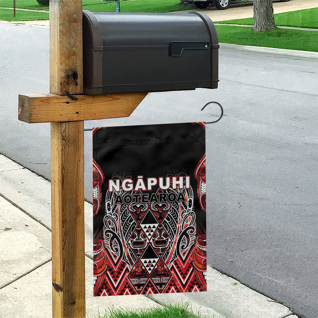 Aotearoa Ngapuhi Garden Flag Maori Red Tribal Paua Shell Pattern DT05 - Polynesian Pride