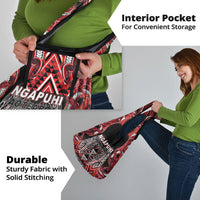 Aotearoa Ngapuhi Grocery Bag Maori Red Tribal Paua Shell Pattern DT05 - Polynesian Pride
